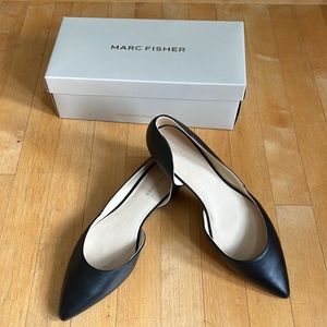 Marc Fisher Black Leather Flats